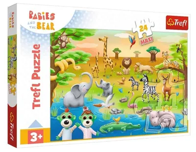 Immagine prodotto di TREFL Puzzle 24 maxi Babaski e Orsetto, Safari - Babaski 14373