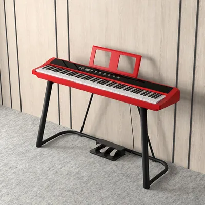 Produktbild von Zimilo 88 Tasten Digitalpiano E-Piano Klavier tragbar gewichtete Hammermechanik für Anfänger & Kinder Mit Klavierständer Dreifachpedal Rot