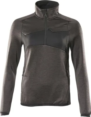 Produktbild von Mascot ACCELERATE Fleecepullover mit kurzem Reißverschluss, Damenpassform 18053 Gr. 3XL dunkelanthrazit/schwarz