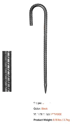 Immagine prodotto di Ancoraggi per terreno, rivestimento resistente alla corrosione, disponibili in diverse forme, J 16 pezzi da 12 pollici, J 16 pezzi da 12 pollici