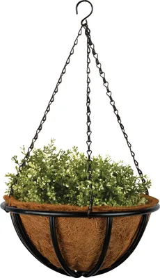 Zdjęcie produktu dla Esschert Design wisząca doniczka wiszący kosz 30 cm wkład kokosowy z wiszącym łańcuchem dom wiejski żelazo