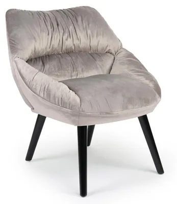 Image de MENZZO Fauteuil moderne et confortable Patrick Velours Gris