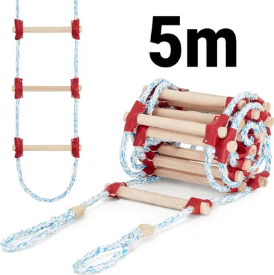 Zdjęcie produktu dla Drabina sznurowa linowa na dach ATESTOWANA 5m dekarska pleciona HIGHER
