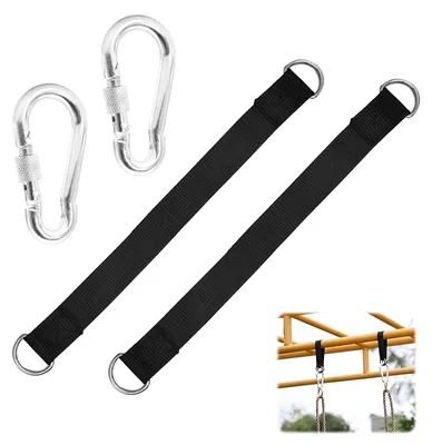 Productafbeelding van Karabijnhaken met vergrendelingsclips, zwarte nylon lushangers (2 stuks)