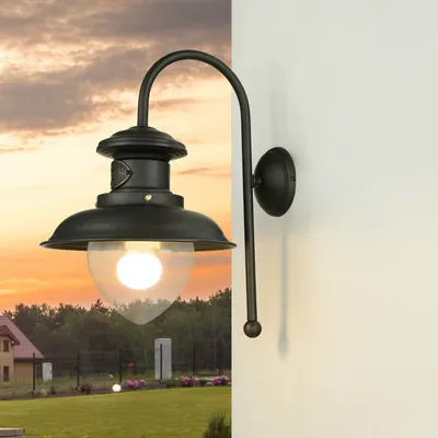 Produktbild von Außenleuchte Wand Echt-Messing Glas H: 45 cm Maritim E27 IP44 Wandlampe Laterne