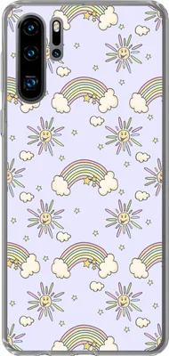 Produktbild von MuchoWow® Handyhülle Schutzhülle Hülle für Telefoonhoesje Huawei P30 Pro Mädchen - Regenbogen - Sonne - Muster - Mädchen - Kinder - Kinder - Kind Silikon Softcase Handy Hülle - Schutzdeckel