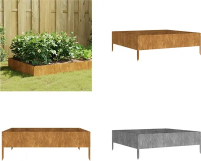 Produktbild von vidaXL Hochbeet 100x100x33,5 cm Cortenstahl - Garten-Hochbeet - Garten-Hochbeete - Hochbeet - Gartentopf