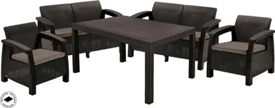 Produktbild von Gartenmöbel-Set KETER Corfu II Fiesta – braun