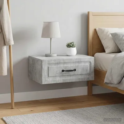Immagine prodotto di vidaXL Comodino da parete, set da 2 pezzi, grigio cemento, 49 x 34,5 x 20 cm