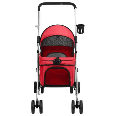 Image de vidaXL Chariot pour chiens Pliable Rouge 76x50x100 cm Tissu Oxford