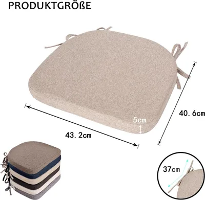 Produktbild von Famanu Stuhlkissen mit Bindebändern - 43 x 41 cm, atmungsaktiver Bezug