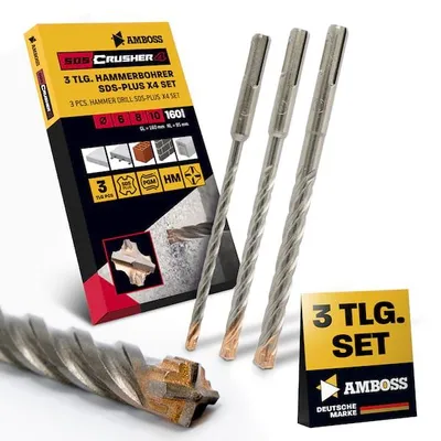 Produktbild von SDS-Plus 4 Schneider Set 3tlg GL160mm 6. 8. 10mm