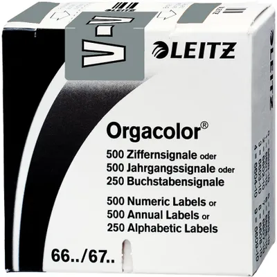 Produktbild von Leitz Buchstabensignal Orgacolor® Orgacolor Registratursysteme V selbstklebend Kunstdruckpapier grau
