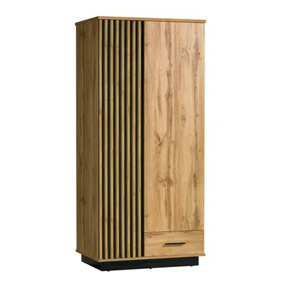 Obrázek produktu pro Šatní skříň 90 cm MILAGRA - dub wotan / černá