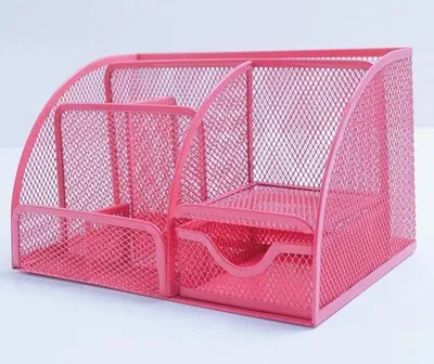 Produktbild von Famanu Büro Organizer mit 6 Fächern und Schublade - Rosa Metall