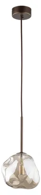 Produktbild von Hängeleuchte Metall Rauchglas D: 15 cm rund H: max. 160 cm Braun Cognac G9 Modern Hängelampe, KI-generiertes Bild