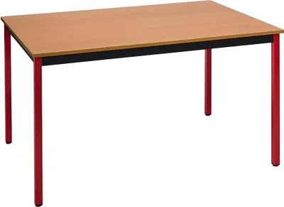 Produktbild von SODEMATUB Mehrzwecktisch buche, rot rechteckig, Vierkantrohr rot, 120,0 x 60,0 x 74,0 cm