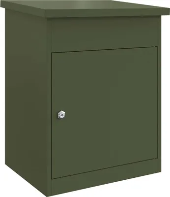 Produktbild von vidaXL Paketdrop-Box mit Speicher Olivgrün 47,5 x 38 x 59 cm Stahl