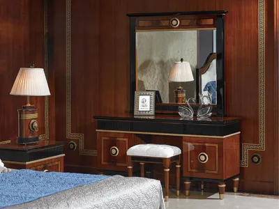 Produktbild von Schminktisch mit Spiegel Luxus Konsole Kommode Schlafzimmer Barock Rokoko E68