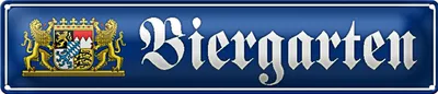Produktbild von Blechschild Straßenschild 46x10cm Biergarten Dekoration