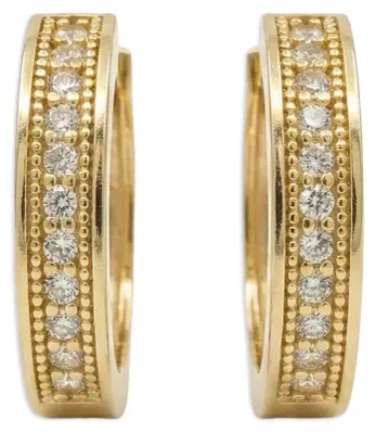 Produktbild von 375 Echtgold Creolen Damen mit Zirkonia Pavé
