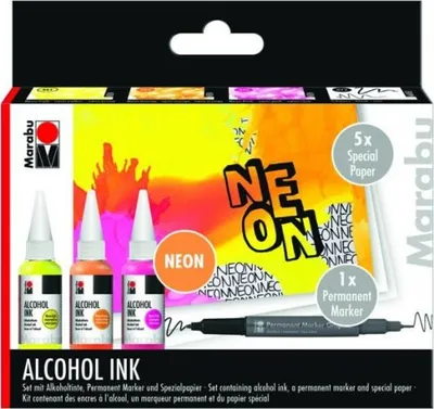 Immagine prodotto di Marabu1216000000102 Inchiostro ad alcool permanente Marabu, set "NEON"