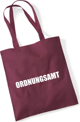 Produktbild von Huuraa Jutebeutel Ordnungsamt Schriftzug 10 Liter Burgundy Baumwolle Tasche Geschenkidee