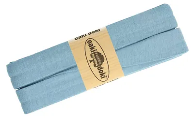 3m Oaki Doki Tricot de Luxe Jersey-Schrägband Einfassband elastisch eisblau blaugrau