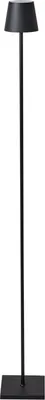 Produktbild von BELIANI Stehlampe Schwarz Metall Kabellos Wiederaufladbar Akku Touch Funktion Dimmfunktion USB Kabel Indoor Outdoor Stehleuchte