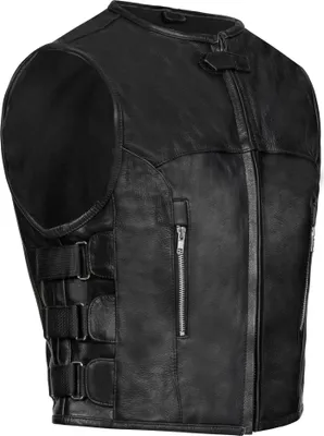Produktbild von PAULGOS Lederweste Biker Kutte Clubweste Chopper Weste 100% Echtleder - BW10