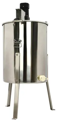 Produktbild von Honigschleuder / Honigextraktor - Elektrisches Modell - 4/8 Waben - 140 W - 370 RPM - Edelstahl - Vertikalmotor - Silber