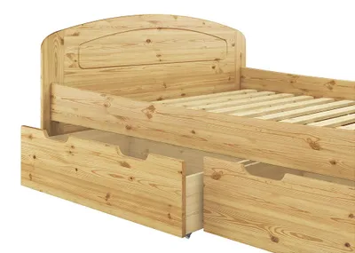 Produktbild von Funktionsbett Doppelbett Bettkasten 200x200 Holzbett Massivholz Kiefer Zubehör wählbar V-60.50-20Federleisten
