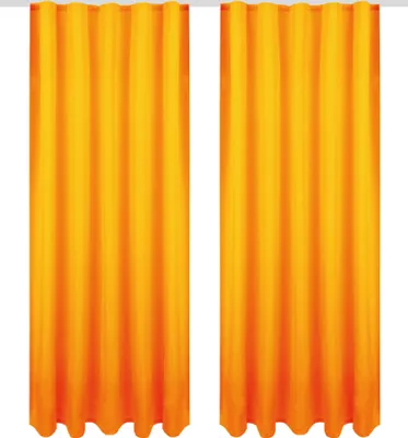 Obrázek produktu pro Záclona s univerzální páskou 140x145 cm ve světle oranžové barvě, neprůhledná záclona s řasicí páskou v mnoha variantách