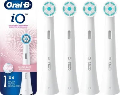 Produktbild von Oral-B iO Aufsteckbürsten White Gentle Care 4er Pack Ersatzbürstenkopf
