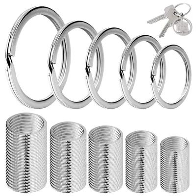 Produktbild von Schlüsselring Set - 100 Stück in 5 Größen - Zum Basteln und für Schlüsselbund - 40mm 30mm 28mm 25mm 20mm