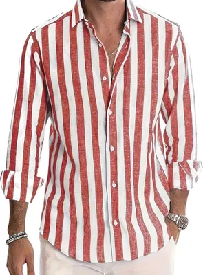 Productafbeelding van Currero Linnen Blouse Heren Rood XXL