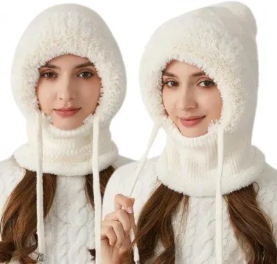 Obrázek produktu pro Multifunkční zimní čepice pro ženy, větruodolná, na horolezectví a lyžování, 55–58 cm, bílá