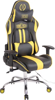 Produktbild von CLP Gaming Bürostuhl Limit XM Kunstleder mit Massagefunktion schwarz/gelb