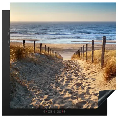 Produktbild von KitchenYeah© Herdabdeckplatte Strand - Meer - Niederlande - Dünen - Sonne , 78x78cm, Küche Deko, Glaskeramikkochfeld Herdabdeckung, Abdeckplatte fùr Kochfeld