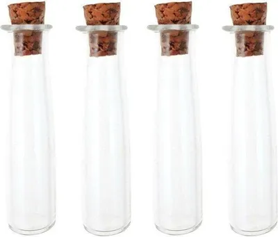 Produktbild von 4 mini 4 cm Glasröhrchen mit Kork