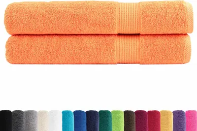 Produktbild von vidaXL Premium-Handtücher SOLUND 2 Stk. Orange 100x200 cm 600 g/m²