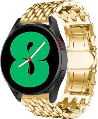Produktbild von Strap-it Samsung Galaxy Watch 4 - 44mm Drachenarmband aus Stahl (Gold)