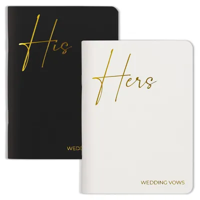 Hochzeitsversprechen-Set, 2 Stimmungsbücher, Goldfolie, für Ihn & Sie