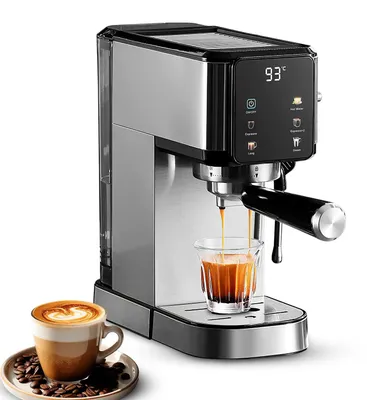 Produktbild von Espressomaschine - Siebträgermaschine - 20 bar - Touchscreen - 1450 W - 1 l Wassertank - Dampflanze - Vorbrühfunktion - Edelstahl