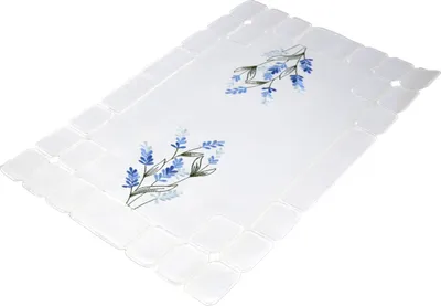 Image de Serviette de table blanche brodée 30/45 printemps avec broderie FLEURS BLEUES