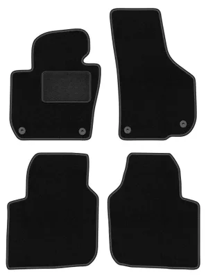 Image de Tapis de sol en moquette pour Skoda Superb II Long 2008-2015 (berline/break) – jeu 4 pièces, noirs, sur mesure – Wielganizator LUX