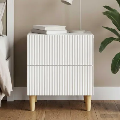 Immagine prodotto di Comodino con cassetti vidaXL, bianco, 43 x 34,5 x 48 cm, in materiale derivato dal legno