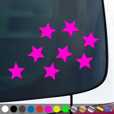 Produktbild von PantherPixel Sterneaufkleber Aufkleber Mehrteiliges Sterne Set Sticker Auto Geschenkidee Farbe Neon-Pink