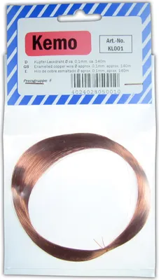 Produktbild von Isolierter Kupferlackdraht mit 0,1 mm Durchmesser und 140 m Länge