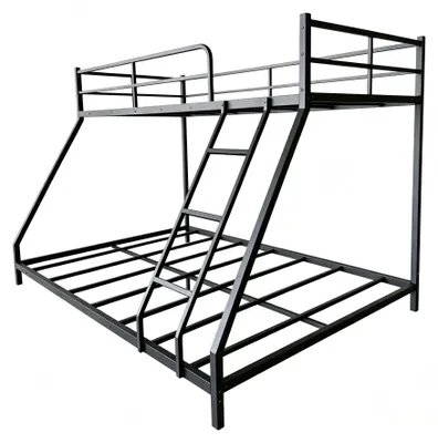 Obrázek produktu pro Kovové palandové lůžko - 2 v 1 - rozměry 140 x 200 cm - Stabilní kovová konstrukce - Úsporné využití prostoru - Černá barva